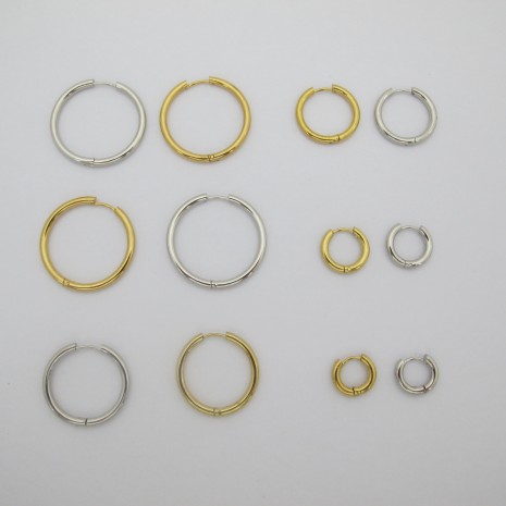 10 pcs Créoles rondes 3mm en acier inoxydable