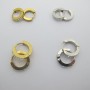 10 pcs Creoles flat stainless steel rhinestones