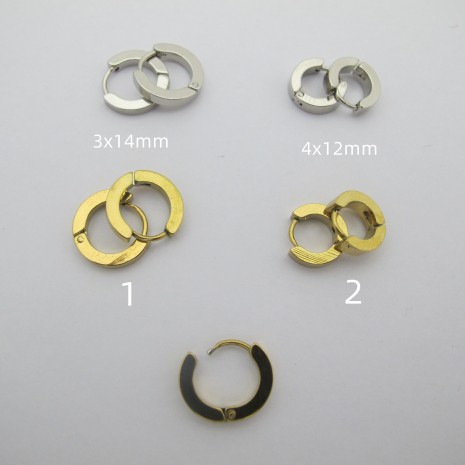 10 pcs Creoles flat stainless steel