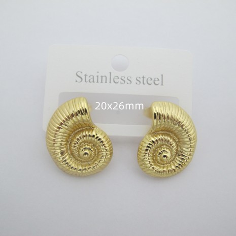 boucles d'oreilles coquillage en acier inoxydable