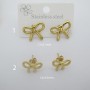 boucles d'oreilles noeud papillon en acier inoxydable