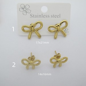 boucles d'oreilles noeud papillon en acier inoxydable