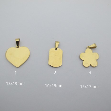 10 pcs Pendentif en acier inoxydable