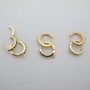 10 pcs 13mm rhinestone hoop earrings gold-plated