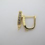 2 pcs 18mm rhinestone hoop earrings gold-plated