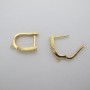 2 pcs 18mm rhinestone hoop earrings gold-plated