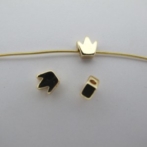 20 pcs Gold crown beads fine gold 5x5 mm