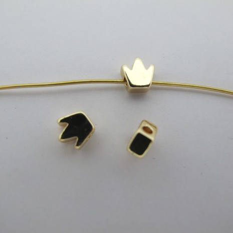 20 pcs Gold crown beads fine gold 5x5 mm