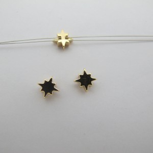 10 pcs Gold star beads 9x5 mm