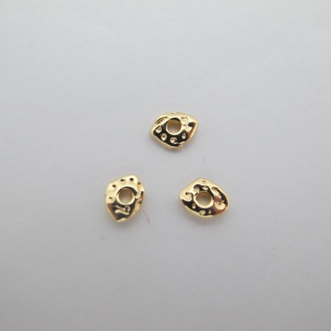 10 pcs gold Intercalary beads fine gold 2x5x7 mm