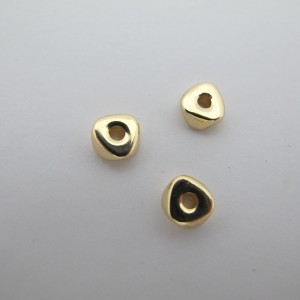 10 pcs Gold Intercalary beads fine gold 3x7mm