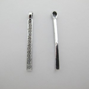 25 pcs rhinestone bar pendants 4x44mm