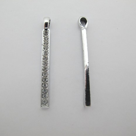 25 pcs rhinestone bar pendants 4x44mm
