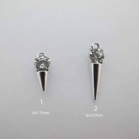 30 pcs zamac rhinestone punch pendants