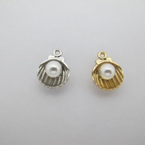30 pcs shell pendants 12x16mm in zamac