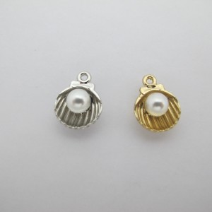 30 pcs shell pendants 12x16mm in zamac
