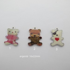 30 pcs zamac bear pendants