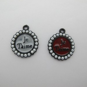 20 pcs “je taime” zamac pendants