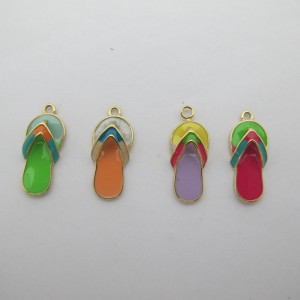2 pcs Shoe pendant 8x20mm stainless steel gold-plated