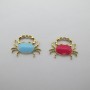 2 pcs Crab pendant 15x20mm stainless steel gold-plated