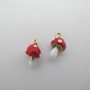2 pcs Pendentif champignon 9x14mm en inox doré