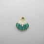 2 pcs Pendentif coquillage 16x18mm en inox doré