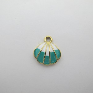2 pcs Pendentif coquillage 16x18mm en inox doré