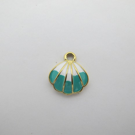 2 pcs Pendentif coquillage 16x18mm en inox doré