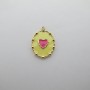 2 pcs Pendentif coeur 15x21mm en inox doré