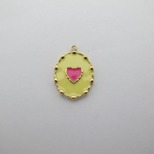2 pcs Pendentif coeur 15x21mm en inox doré