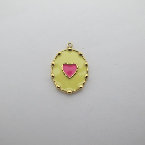 2 pcs Pendentif coeur 15x21mm en inox doré