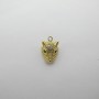2 pcs Pendentif léopard 8x13mm en inox doré