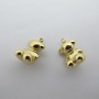 2 pcs Pendentif ourson 8x13mm en inox doré