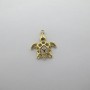 2 pcs Pendentif tortue 14x16mm en inox doré
