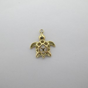 2 pcs Pendentif tortue 14x16mm en inox doré