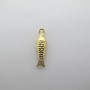 2 pcs Pendentif poisson 6x21mm en inox doré