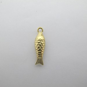 2 pcs Pendentif poisson 6x21mm en inox doré