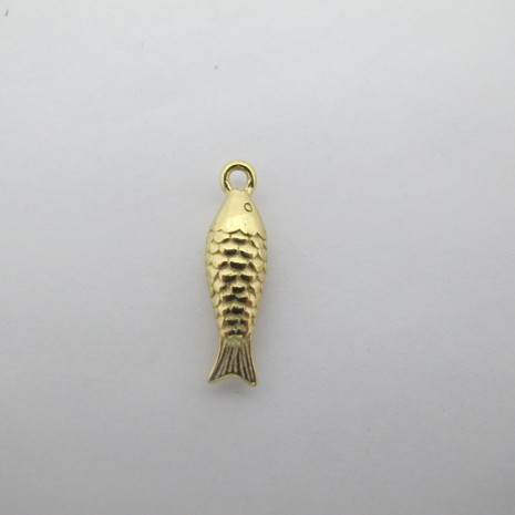 2 pcs Pendentif poisson 6x21mm en inox doré
