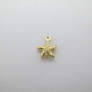 2 pcs Pendentif étoile de mer 12x15mm en inox doré