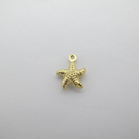 2 pcs Pendentif étoile de mer 12x15mm en inox doré