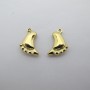2 pcs Pendentif pied 12x15mm en inox doré