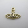 2 pcs Pendentif saturne 22x28mm en inox doré