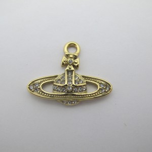 2 pcs Pendentif saturne 22x28mm en inox doré