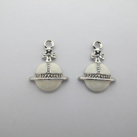 30 pcs saturn pendants 13x19mm in zamac