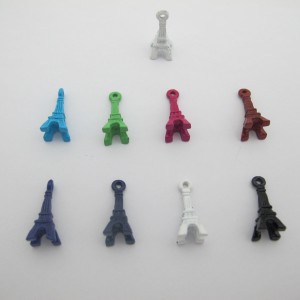 50 Zamac Eiffel Tower pendants 8x20mm