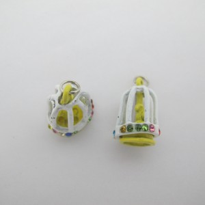 20 Birdcage pendants 21x14mm in zamac