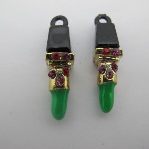 20 Lipstick pendants 8x29mm in zamac