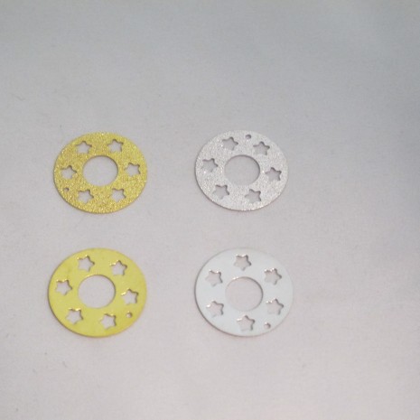 50 Sequins ronds étoiles ajouré pailletés 25mm