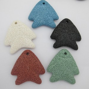 1 pcs lava stone pendant fish 53mm