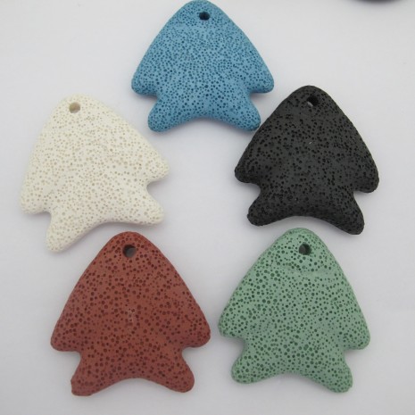 1 pcs lava stone pendant fish 53mm